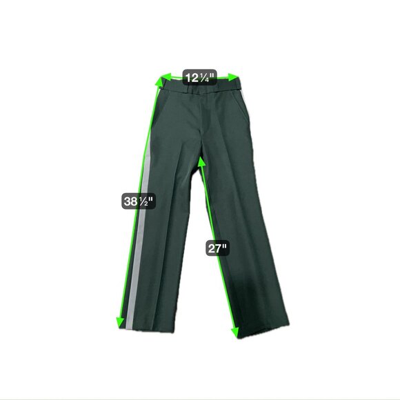 Vintage Hercules Mens Green Polyester Side Stripe Details Pants Sz 28 NWT - Picture 7 of 9